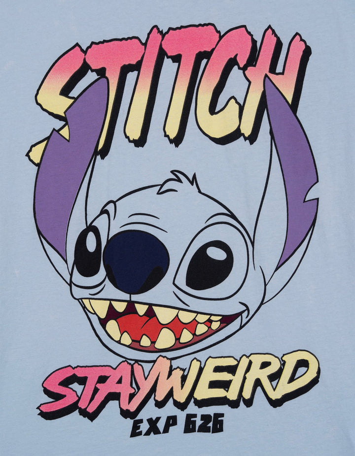 Lilo & Stitch Boys' Short Sleeve T-Shirt Blue Wash