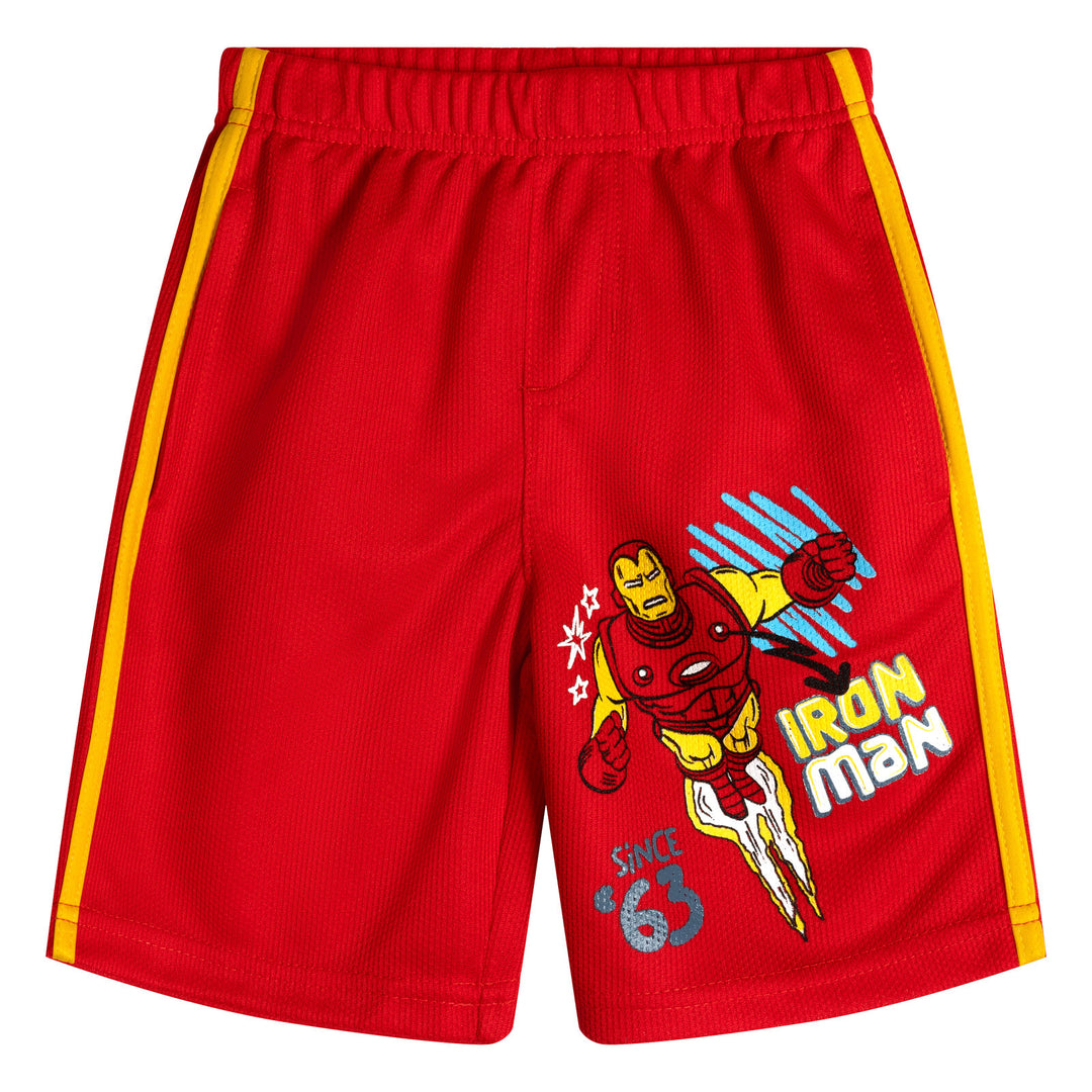 Marvel Avengers Boys' 3-Pack Athletic Mesh Shorts Navy Green Red