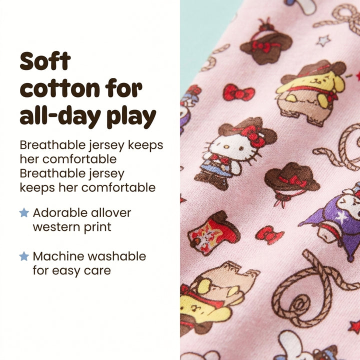 Hello Kitty Girls' Long Sleeve Tee and Corduroy Skirt Set Pink Blue