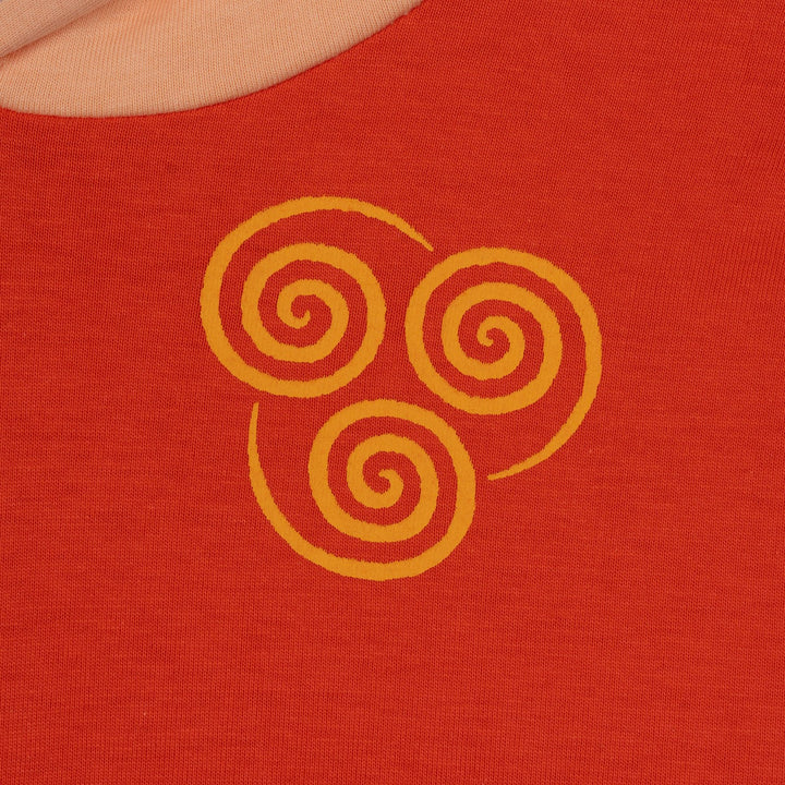 Avatar The Last Airbender Aang Men's Cosplay Hooded T-Shirt Red Orange