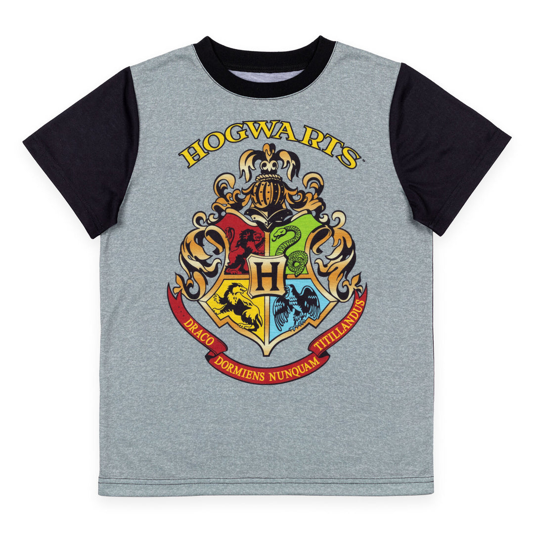 Harry Potter Little Boys' 3-Piece Short Sleeve Pajama Set Red Heather Gray