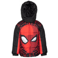 Marvel Spider-Man Boys' Hooded Zip-Up Puffer Jacket Red Black
