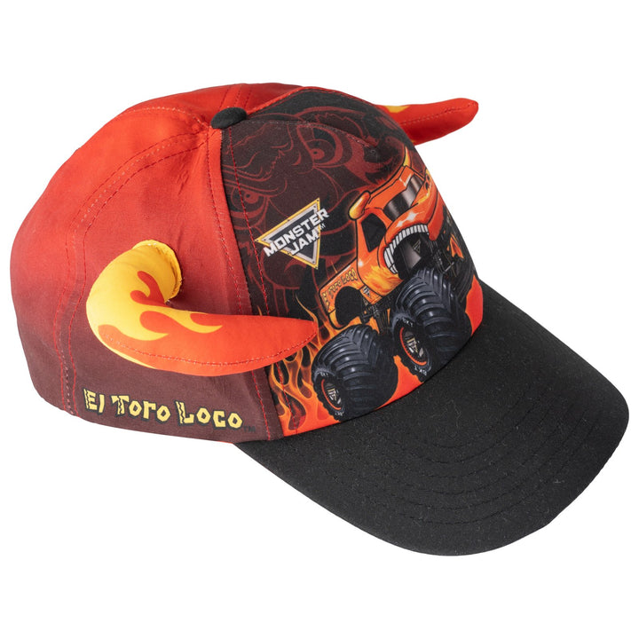 Monster Jam Boys' Cosplay Strapback Baseball Cap El Toro Loco Red