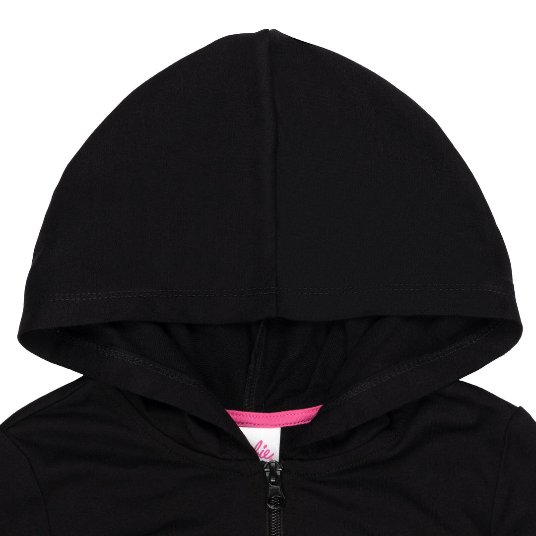 Barbie Girls' Zip-Up Hoodie Black Pink