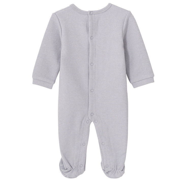 Cozeeme Baby Girls' Footed One Piece Sleep N' Play Grey Pink Hearts