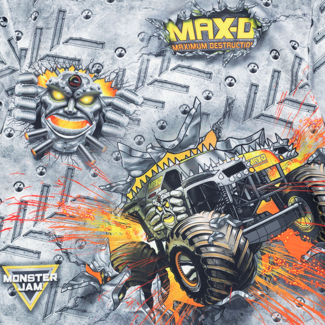 Monster Jam Maximum Destruction Boys' Athletic Short Sleeve T-Shirt Max D Grey