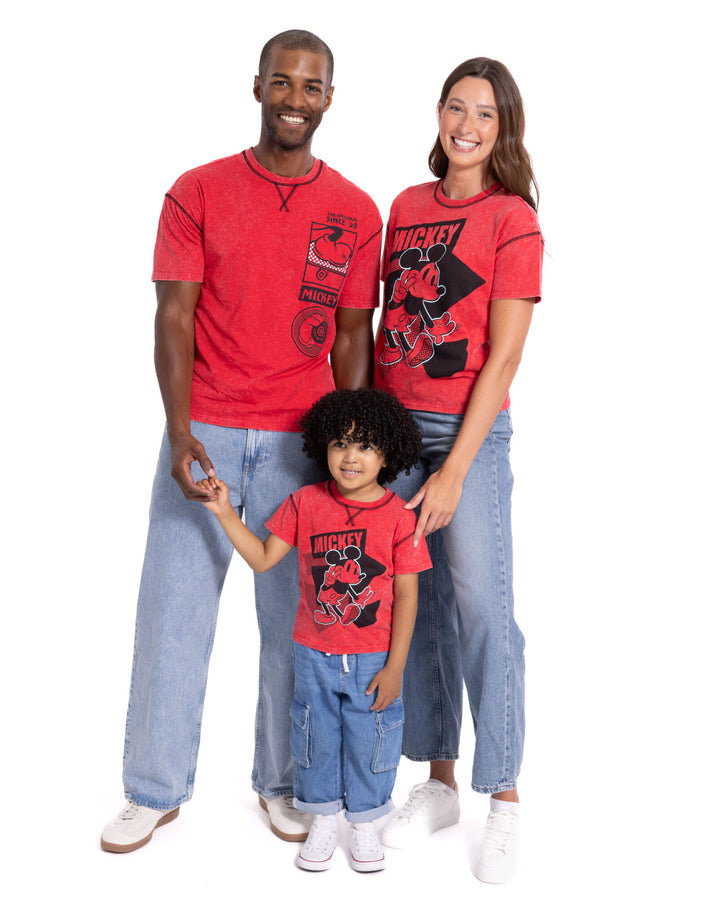Disney Mickey Mouse Boys' Short Sleeve T-Shirt Red Skateboard
