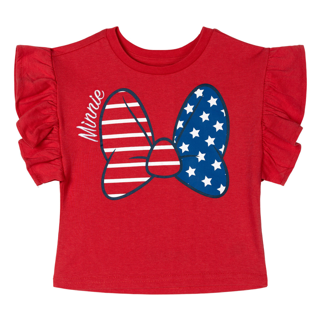 Minnie Mouse Girls' 2-Piece T-Shirt and Shorts Set Red Blue