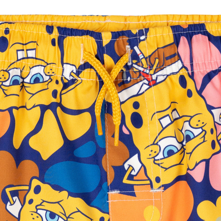 SpongeBob SquarePants Boys' Swim Trunks Navy Floral