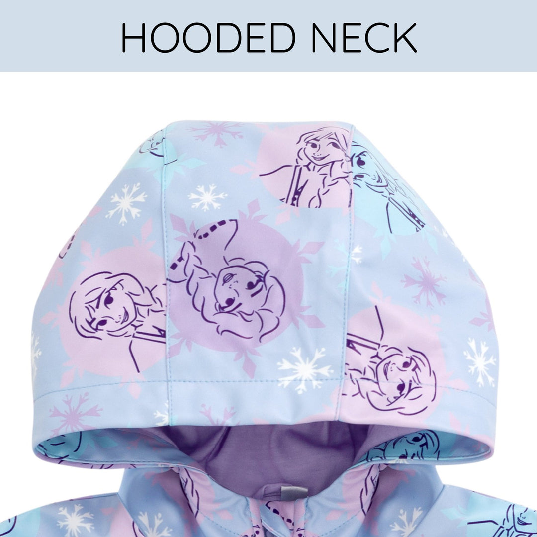 Frozen Girls' Hooded Rain Jacket Elsa Blue Purple