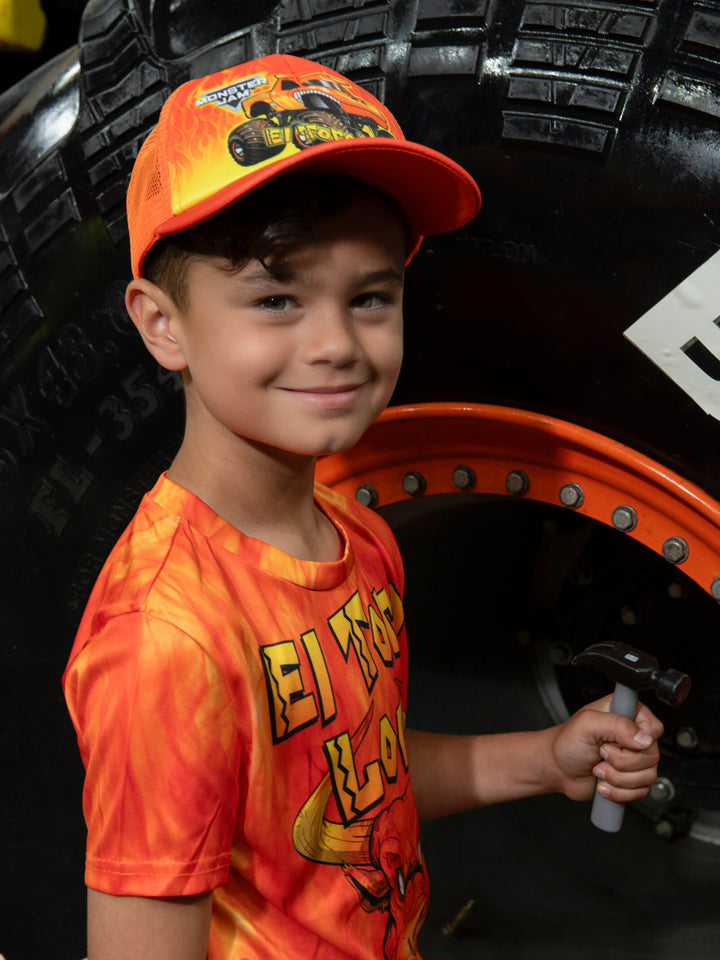 Monster Jam El Toro Loco Boys' Strapback Baseball Cap Orange