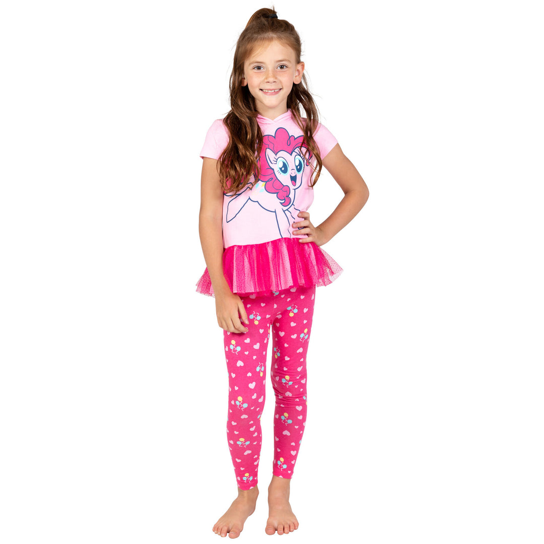 My Little Pony Pinkie Pie Cosplay 2-Piece Hooded T-Shirt and Leggings Set Pink