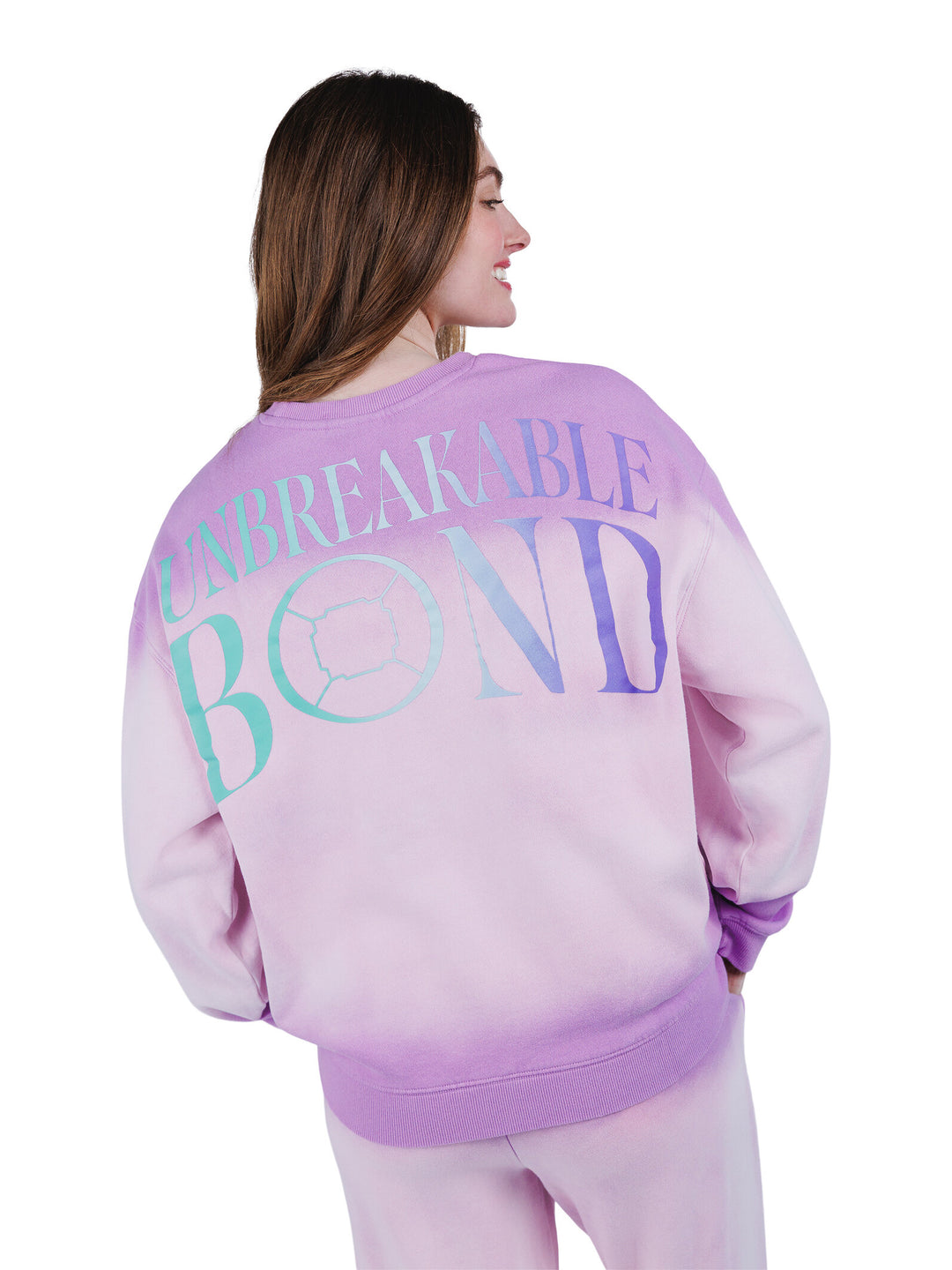 Wicked Women's Fleece Crewneck Pullover Glinda Elphaba Purple