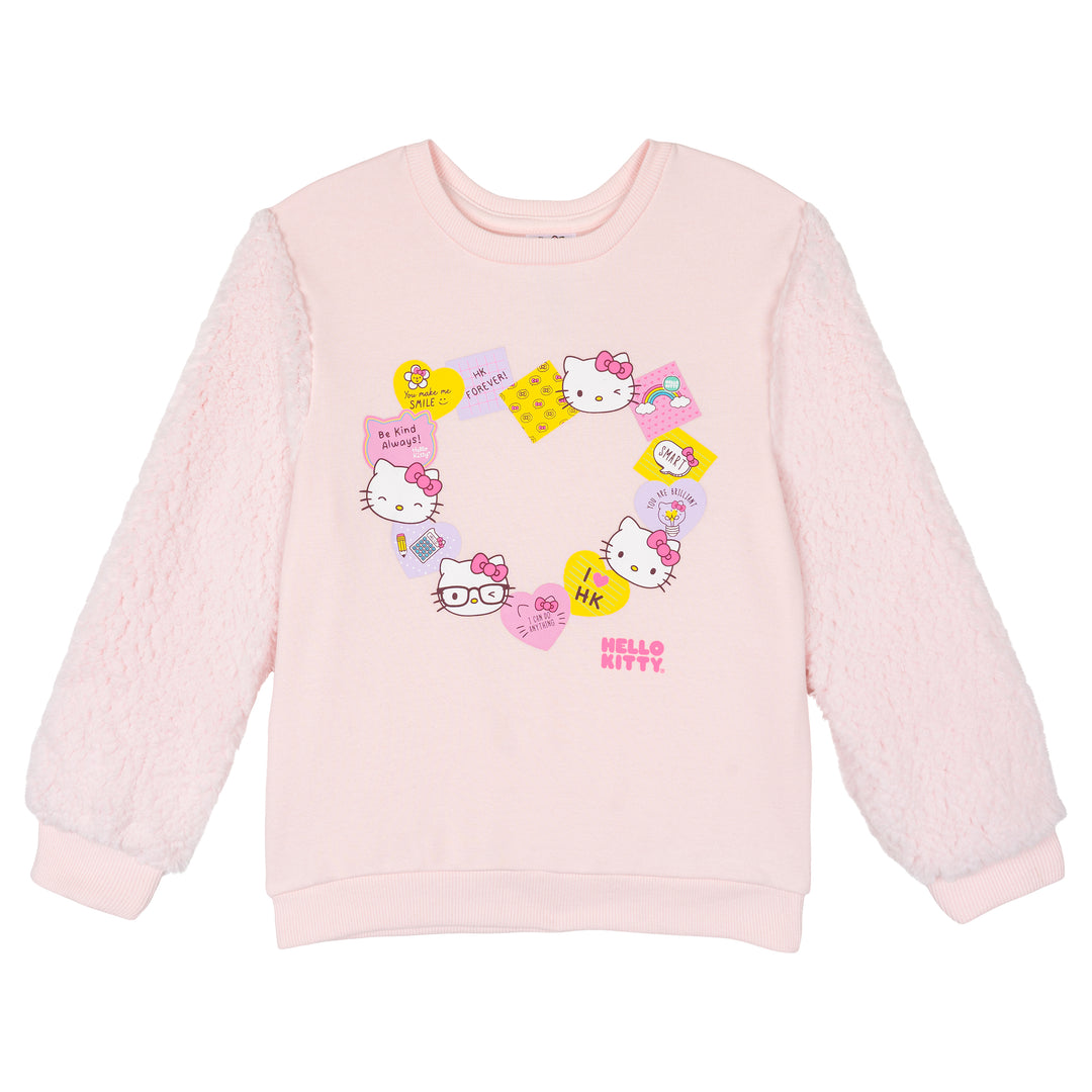 Hello Kitty Girls' Fleece 2-Piece Sweatshirt and Leggings Set Pink Plum