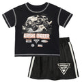 Monster Jam Grave Digger Boys' 2-Piece T-Shirt and Denim Skirt Set Gray