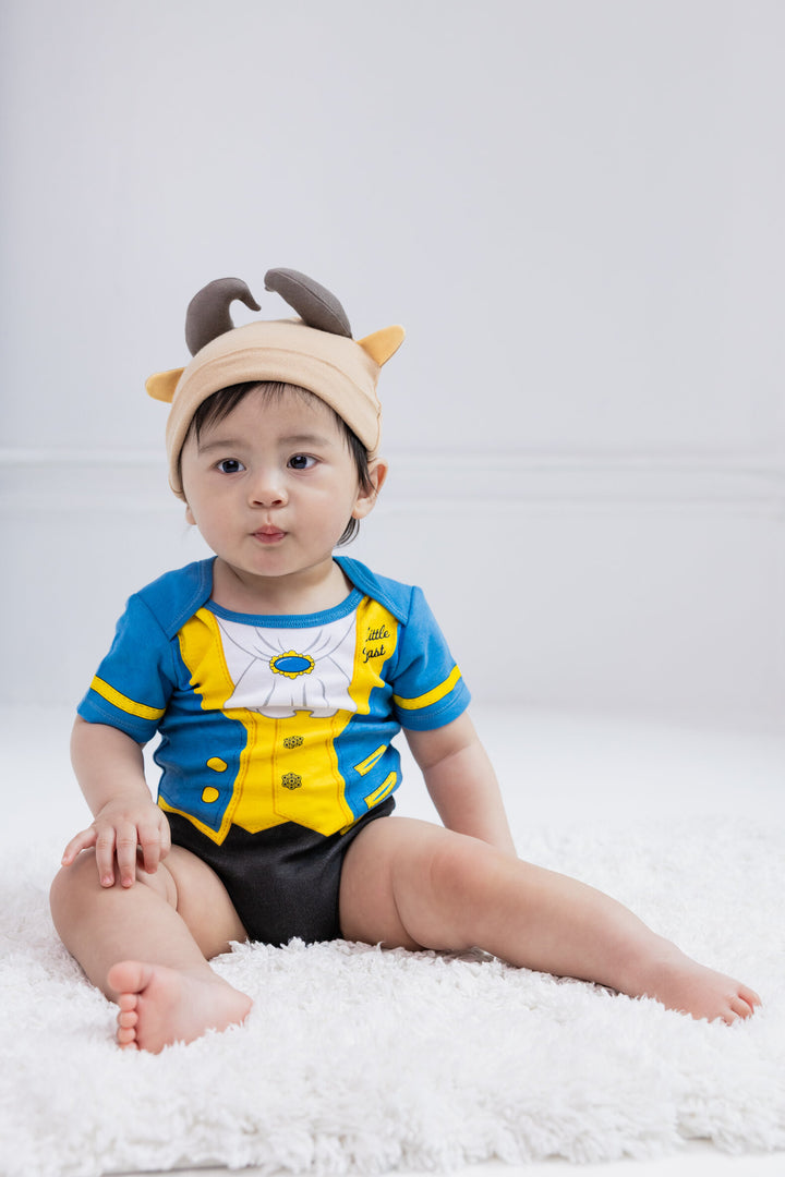 Disney Beauty and the Beast 2-Piece Cosplay Bodysuit and Hat Set Blue Yellow