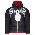 Marvel Spider-Verse Miles Morales Boys' Hooded Zip-Up Puffer Jacket Man Black