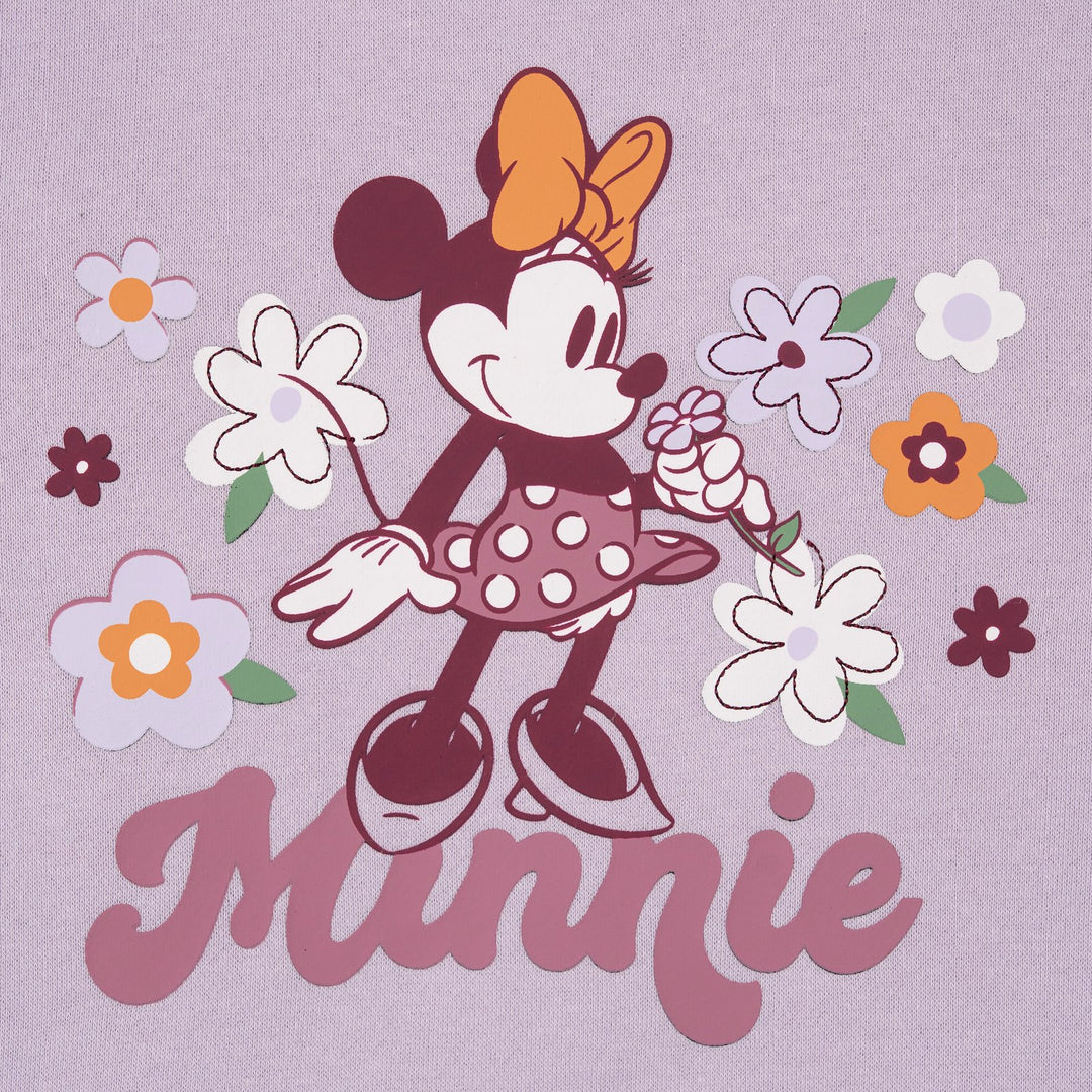 Minnie Mouse Girls' 2-Piece Sweatshirt and Flare Leggings Set Retro Plum