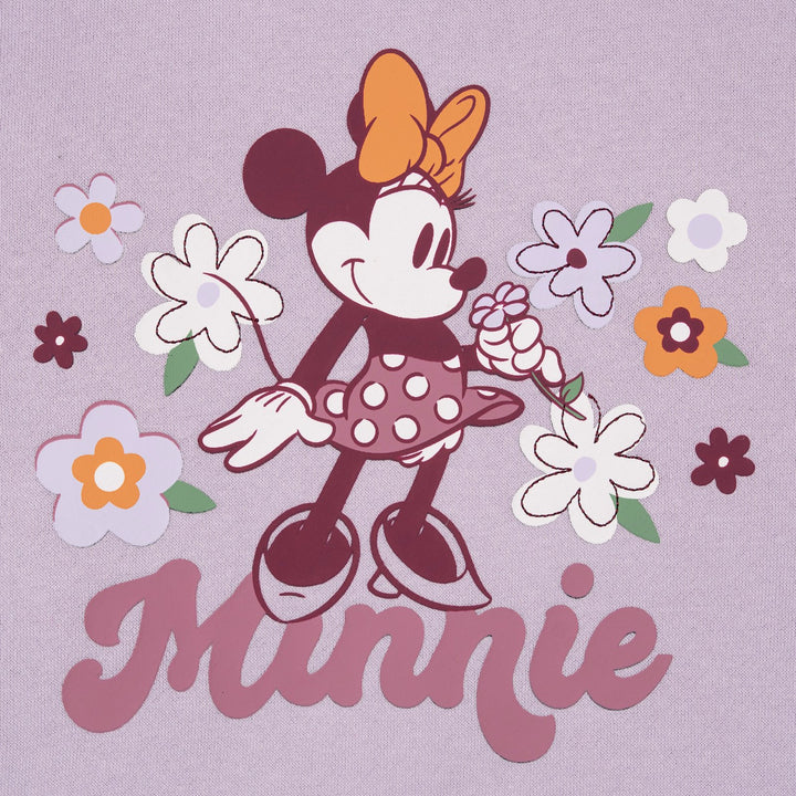 Minnie Mouse Girls' 2-Piece Sweatshirt and Flare Leggings Set Retro Plum