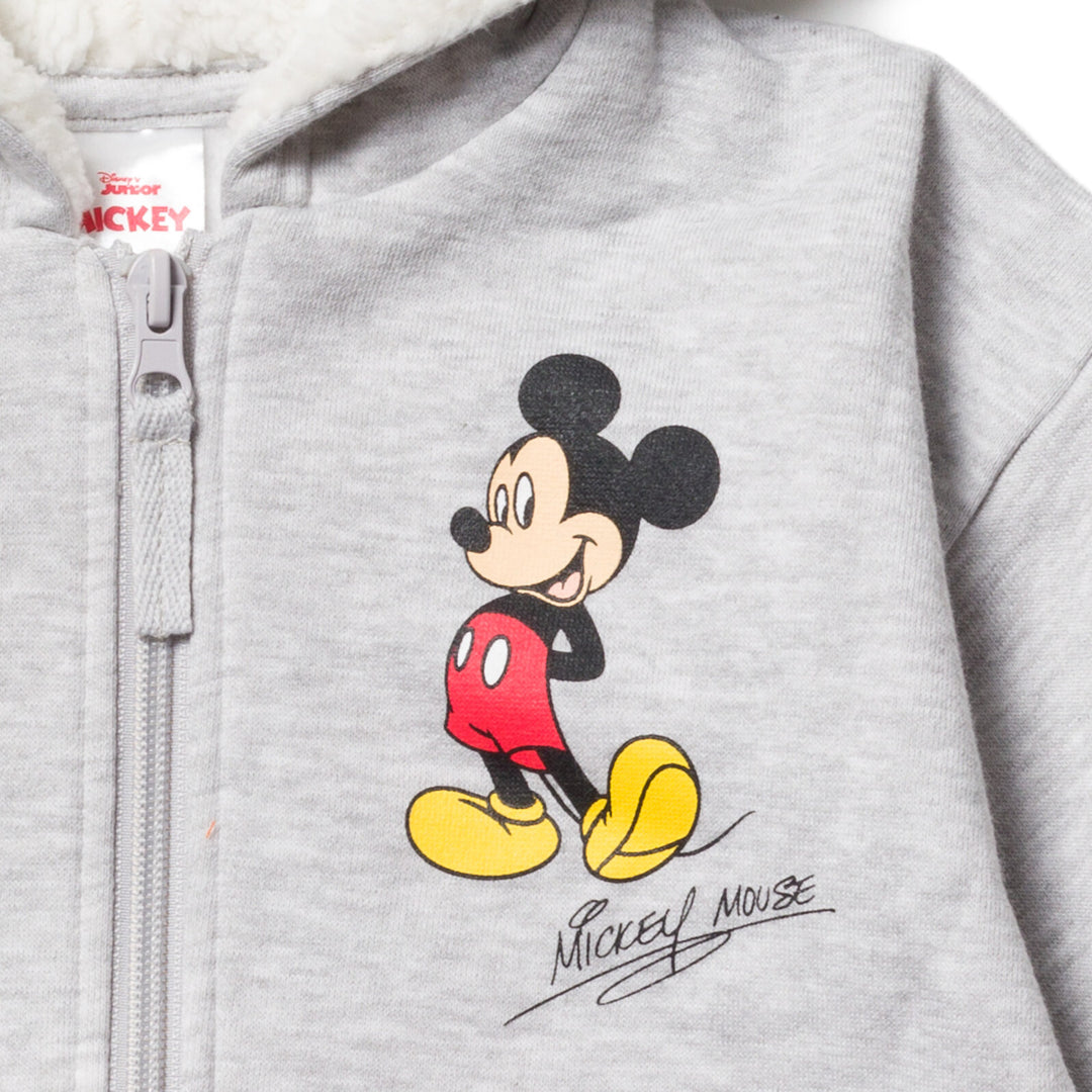 Disney Mickey Mouse Cosplay Zip-Up Hoodie Heather Gray