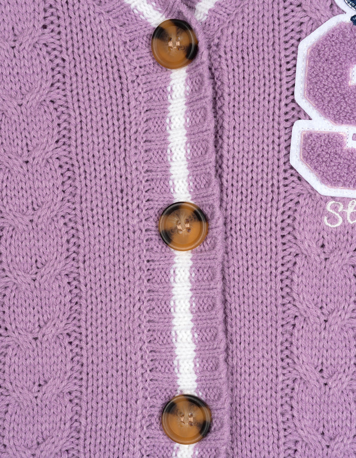 Lilo & Stitch Girls' Cardigan Sweater Lavender