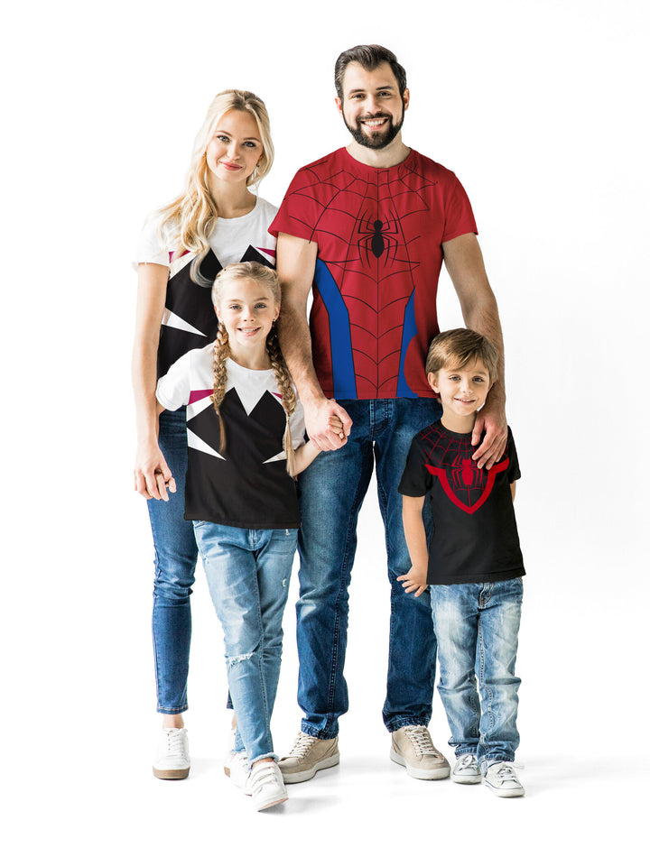 Marvel Spider-Man Boys' Cosplay Short Sleeve T-Shirt Web Black Miles