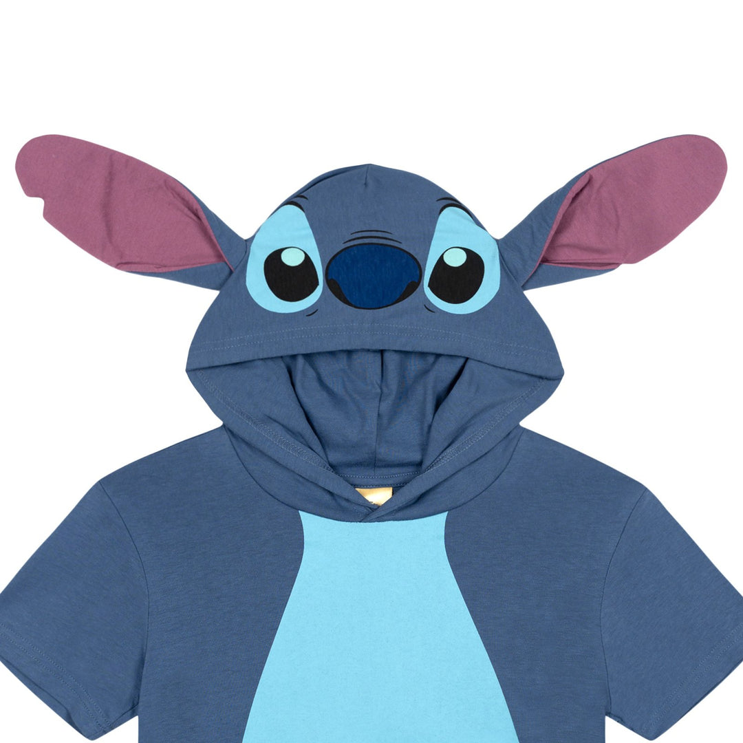 Lilo & Stitch Men's Cosplay Hooded T-Shirt Dark Blue