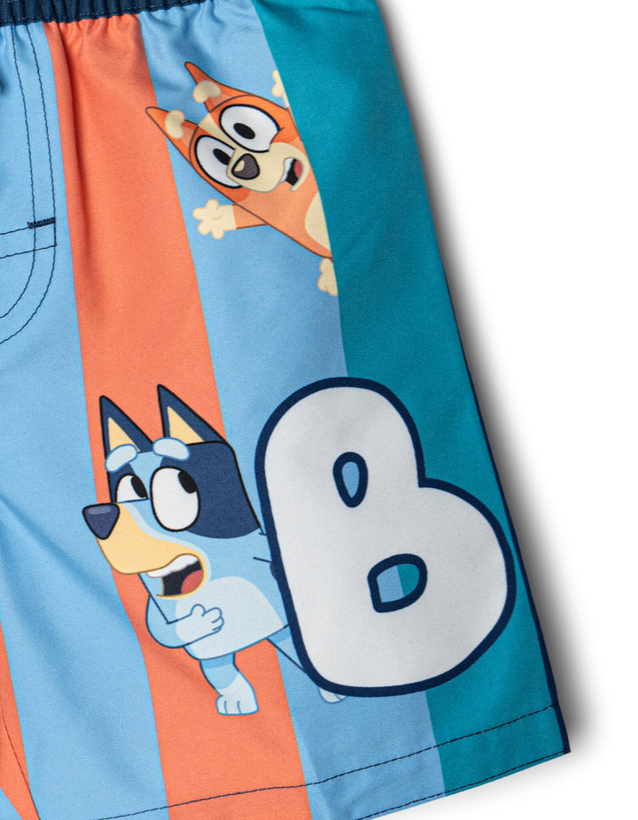 Bluey Boys' Long Sleeve Rash Guard and Swim Trunks Set Bingo Sky Blue