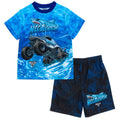 Monster Jam Megalodon Boys' 2-Piece Pajama Tee and Shorts Set Blue