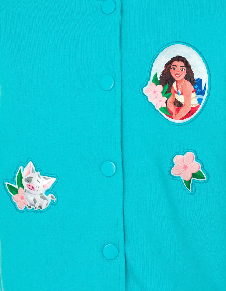 Disney Moana Girls' Varsity Bomber Jacket Teal