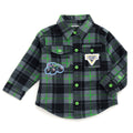 Monster Jam Grave Digger Boys' Button Front Shacket Green