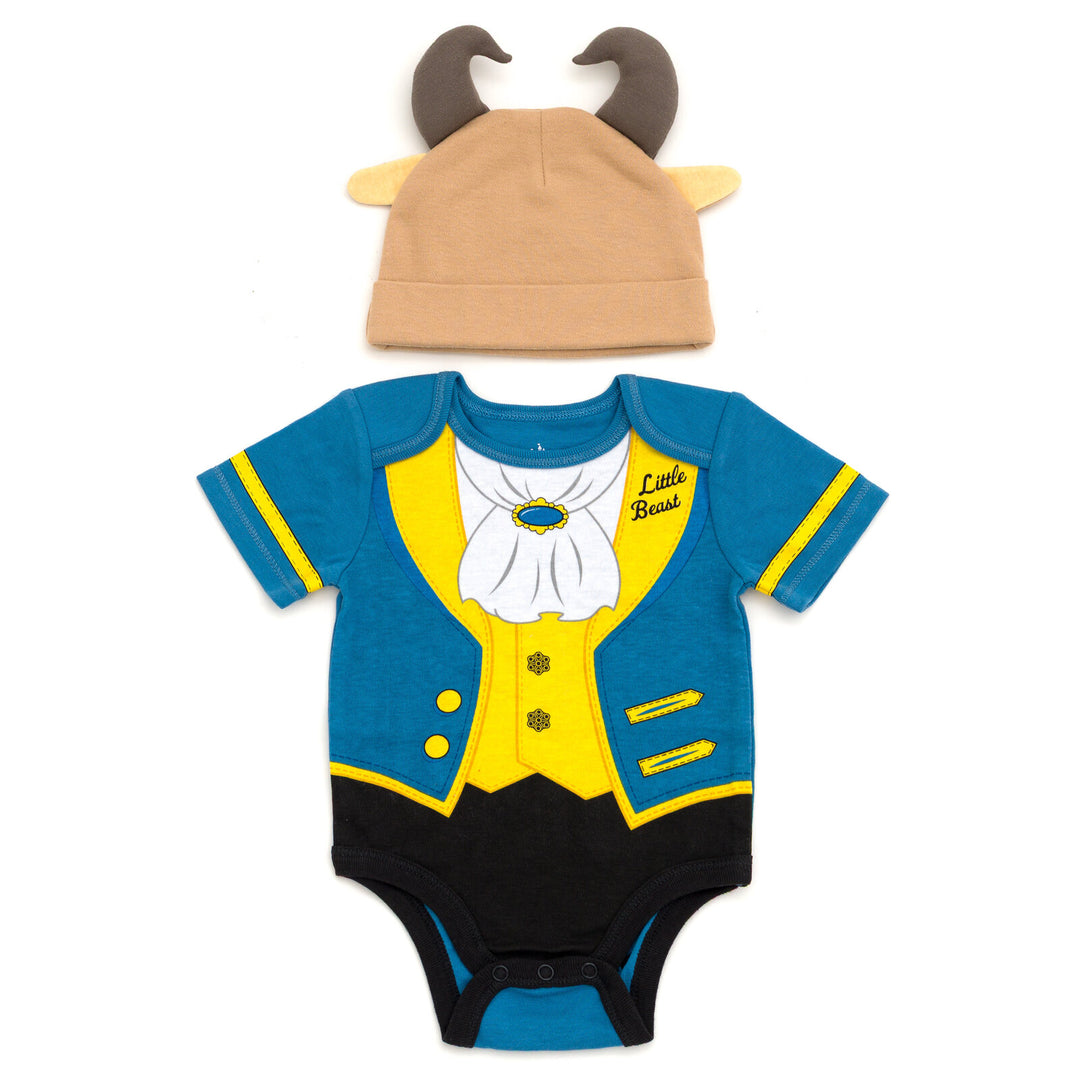 Disney Beauty and the Beast 2-Piece Cosplay Bodysuit and Hat Set Blue Yellow