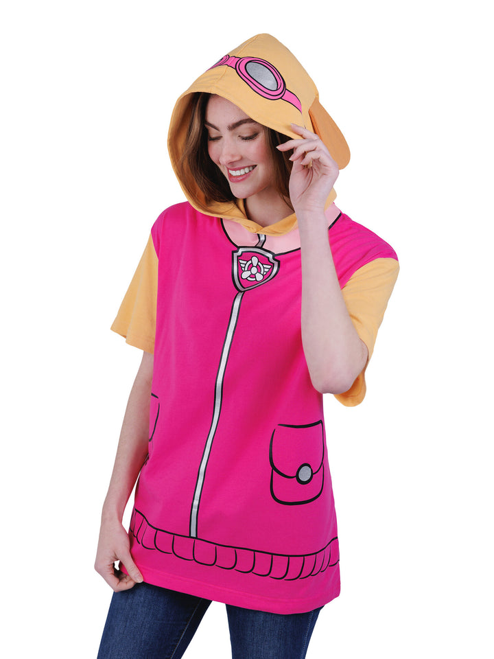 Paw Patrol Skye Women's Cosplay Hooded T-Shirt Rose Pink