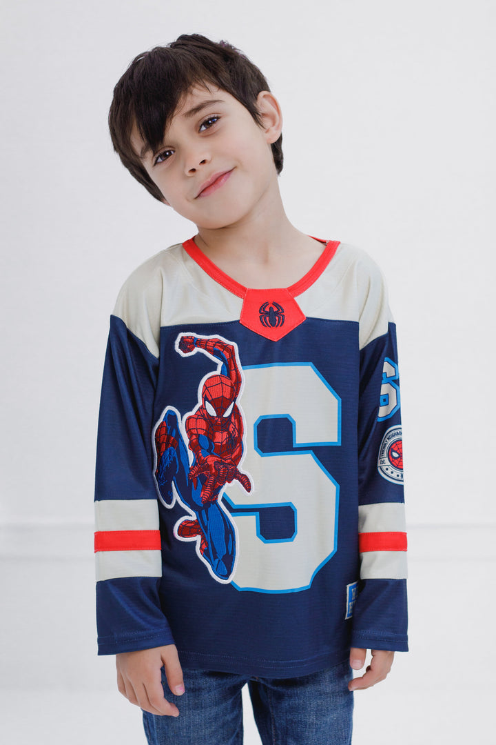 Marvel Spider-Man Boys' Athletic Hockey Jersey Navy Red