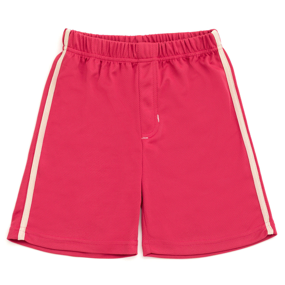 Funstuff Boys' Athletic 2-Piece T-Shirt and Shorts Set Race Car Beige Red