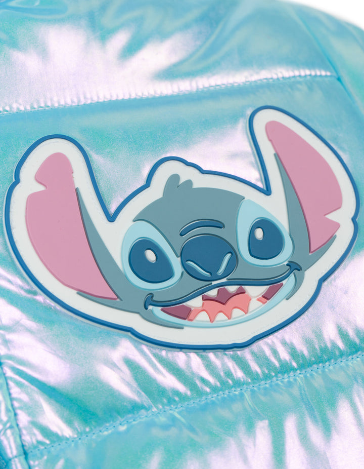 Lilo & Stitch Girls' Hooded Puffer Jacket Shimmer Blue