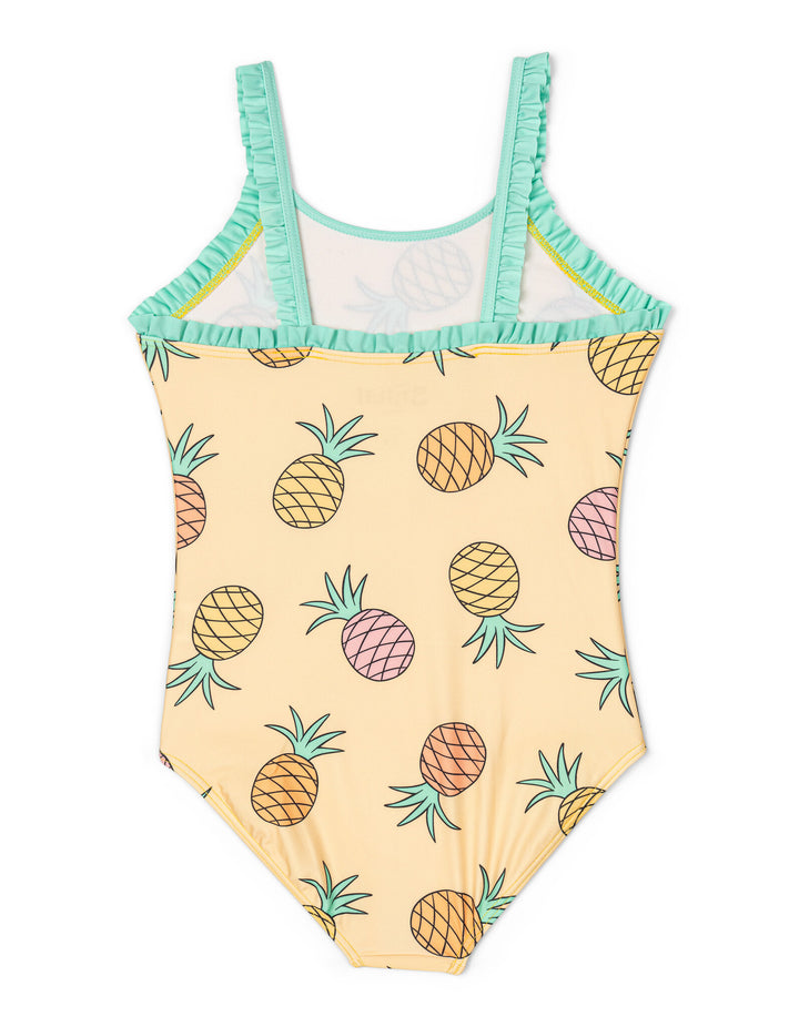 Lilo & Stitch Girls' One-Piece Swimsuit Yellow Mint
