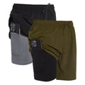 Dreamwave Men's 2-Pack Compression Liner Swim Trunks with Phone Pocket 7 inch Inseam Anti Chafing Black Olive Green