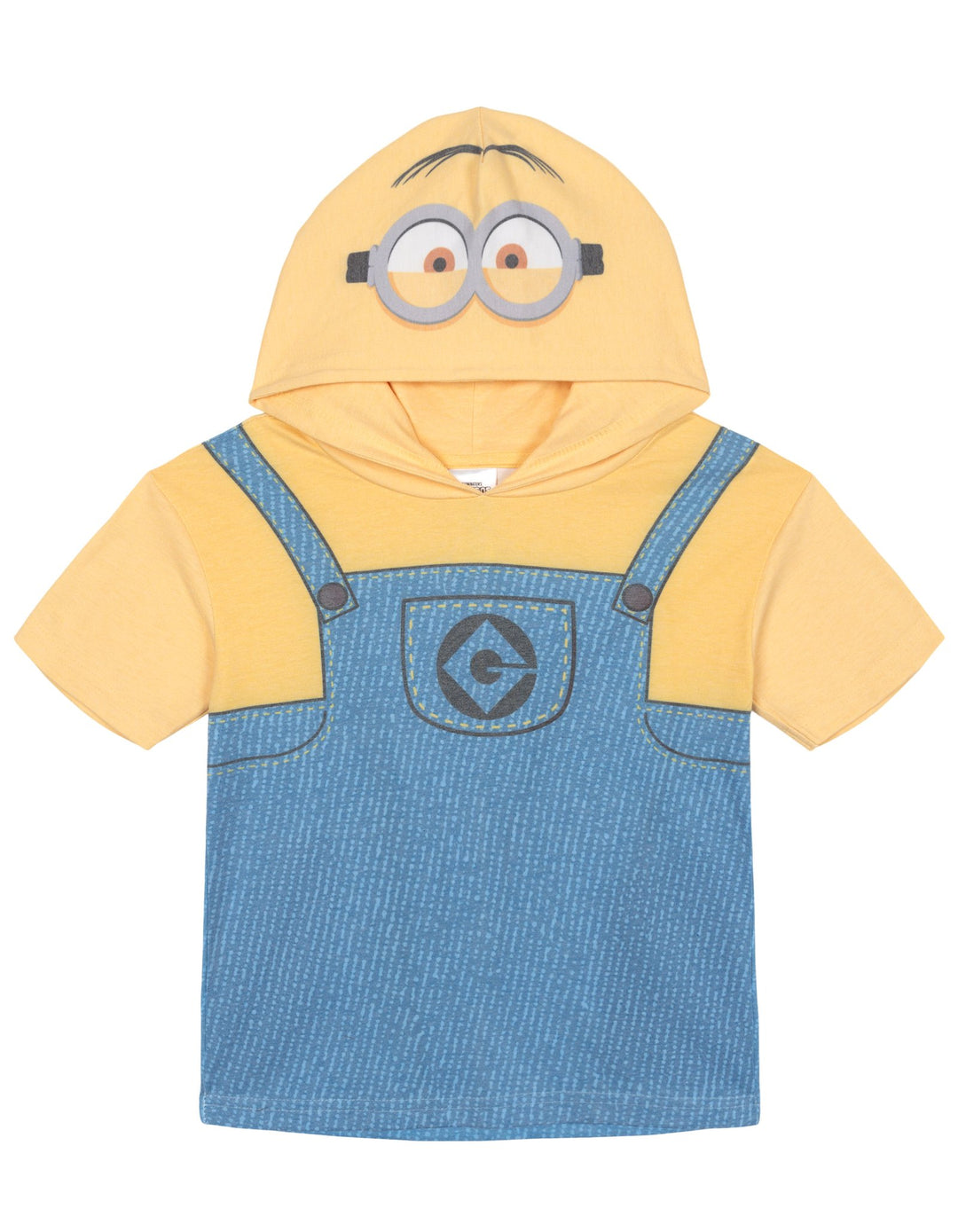 Minions Adult Men or Women Cosplay Hooded T-Shirt Bright Yellow Blue