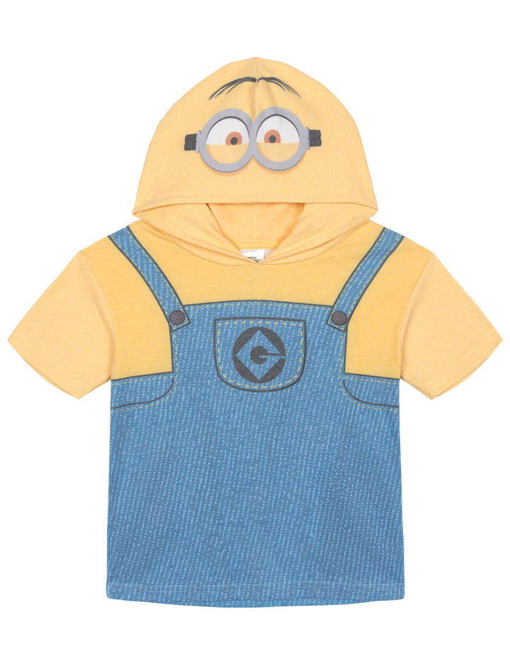 Minions Adult Men or Women Cosplay Hooded T-Shirt Bright Yellow Blue