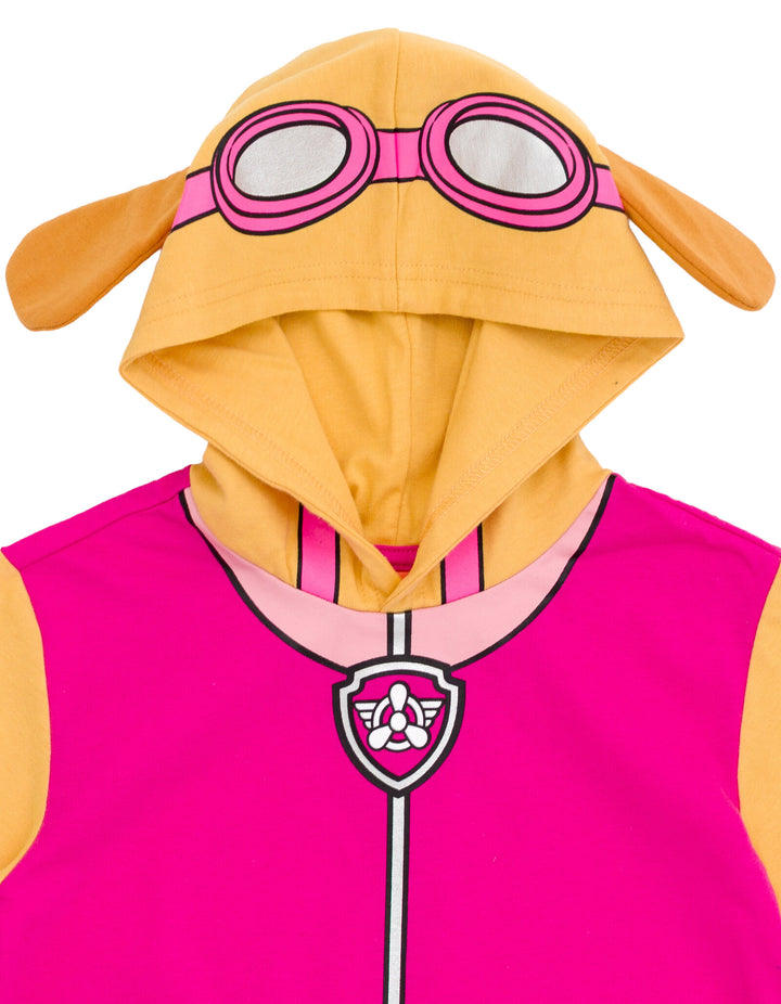 Paw Patrol Skye Girls' Cosplay Hooded T-Shirt Pink Tan