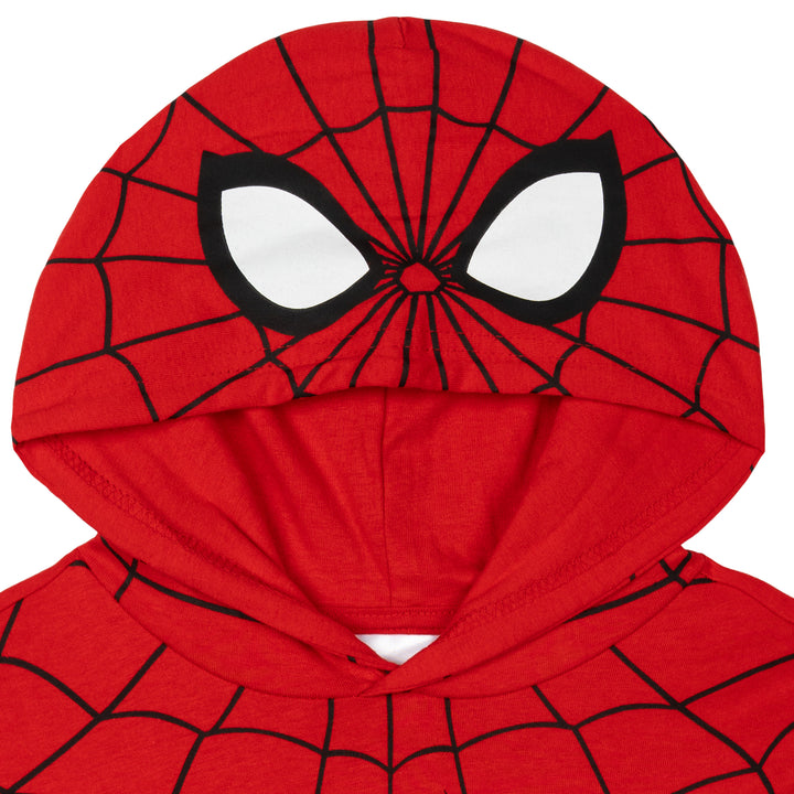 Marvel Spider-Man Adult Men or Women Cosplay Hooded T-Shirt Red Blue