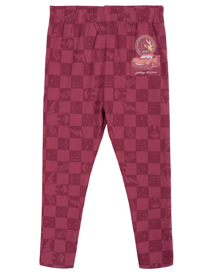 Cars Girls' Fleece 2-Piece Hoodie and Leggings Set McQueen White Pink