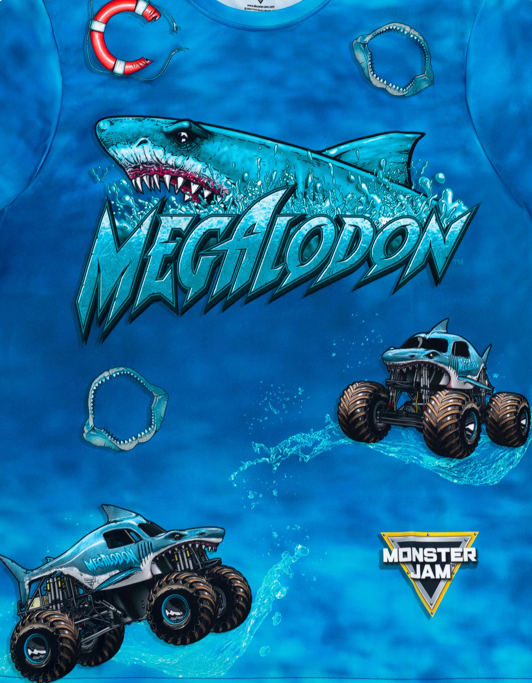Monster Jam Megalodon Men's Athletic Short Sleeve T-Shirt Dark Blue