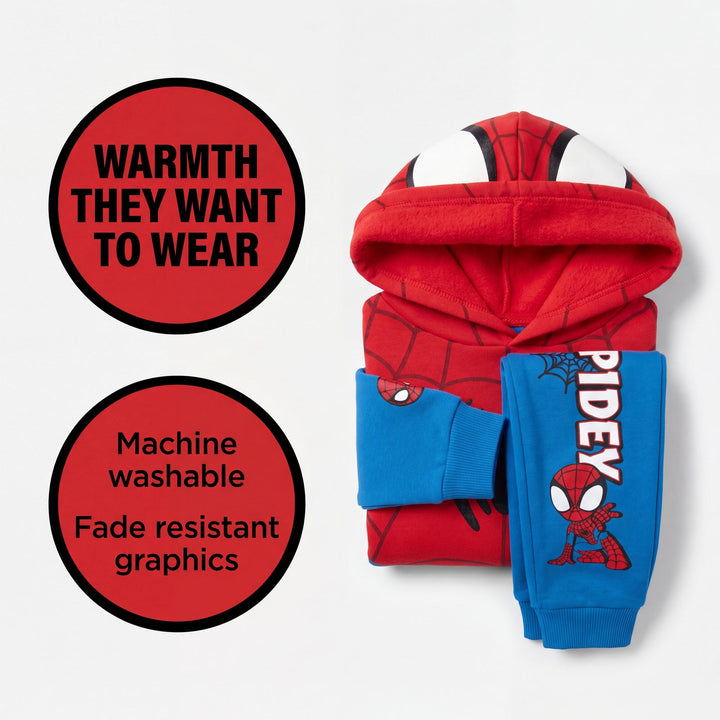 Marvel Spidey and His Amazing Friends Cosplay Fleece Hoodie and Pants Set Blue
