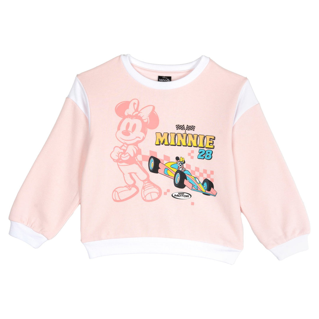Minnie Mouse Girls' 2-Piece Fleece Sweatshirt and Pants Set Figaro Pink
