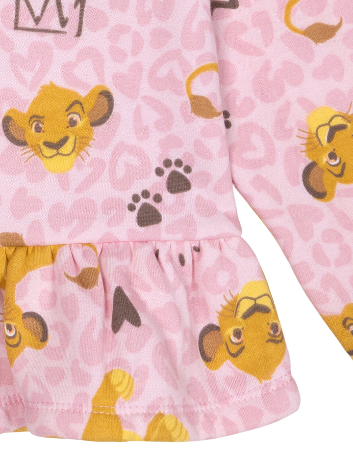 Disney Lion King Simba Girls' Fleece 2-Piece Sweatshirt and Pants Set Blush