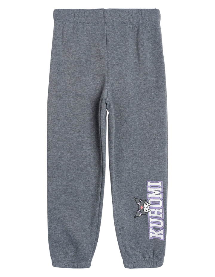 Hello Kitty Kuromi Girls' 2-Piece Sweatshirt and Joggers Set Heather Grey