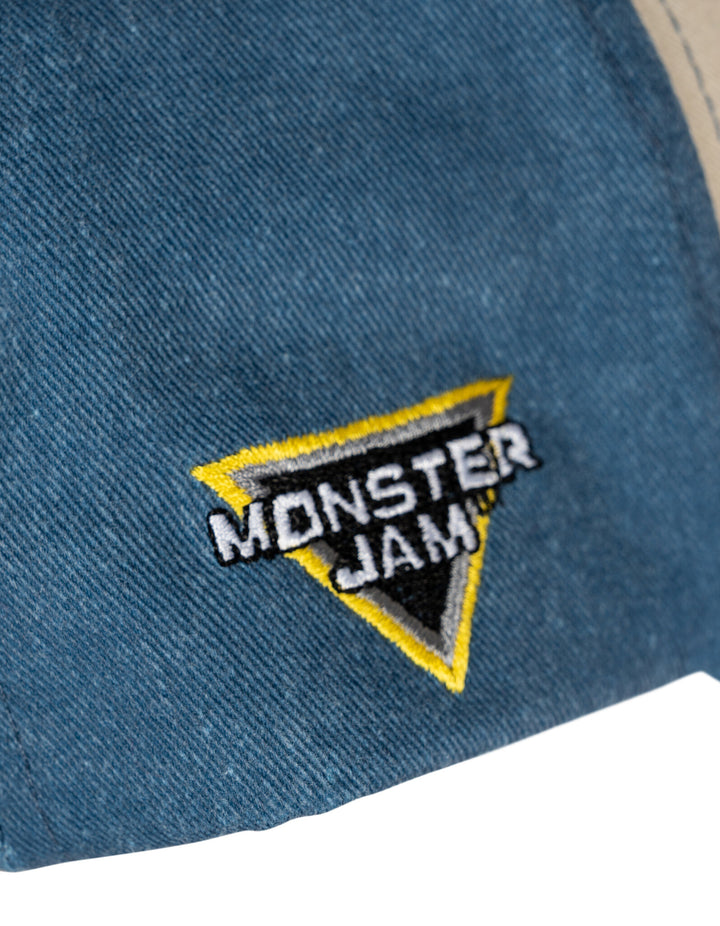 Monster Jam Boys' Adjustable Strapback Baseball Cap Blue Cream