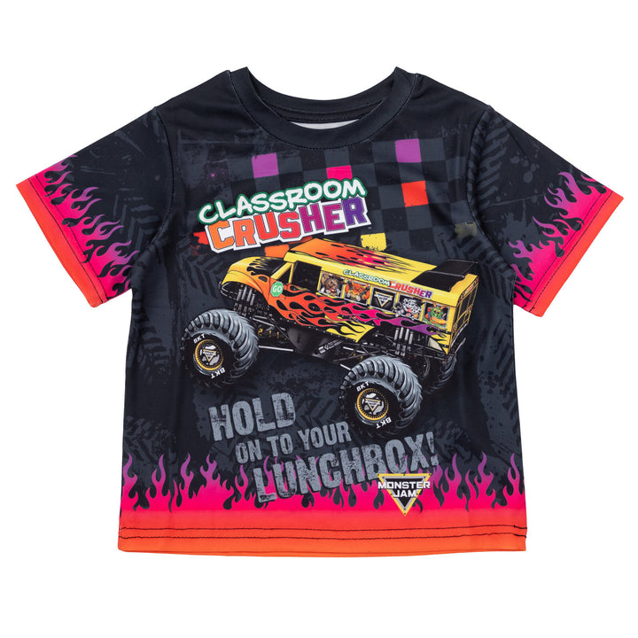 Monster Jam Classroom Crusher Boys' Athletic Short Sleeve T-Shirt Grey